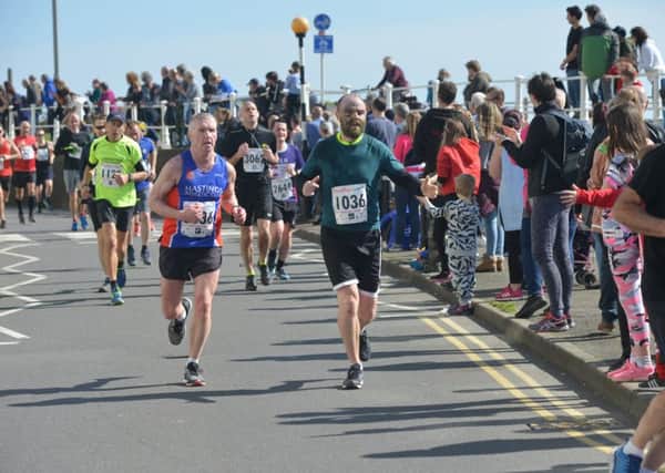 Competitors approach the finishing straight in last month's Hastings Half Marathon. Picture by Justin Lycett
