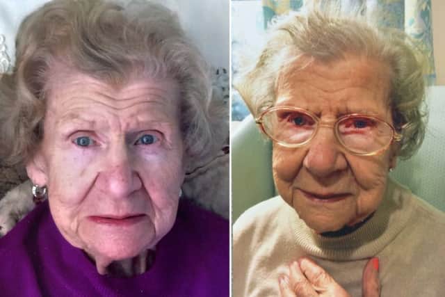 Hannah Isabel Fry before and after she was a resident at Dorley House Care Home in Eastbourne (Photo by Jon Rigby)