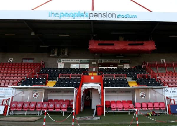 Crawley Town's renamed ground The People's Pension Stadium.
Picture courtesy of Crawley Town. SUS-181218-140355002
