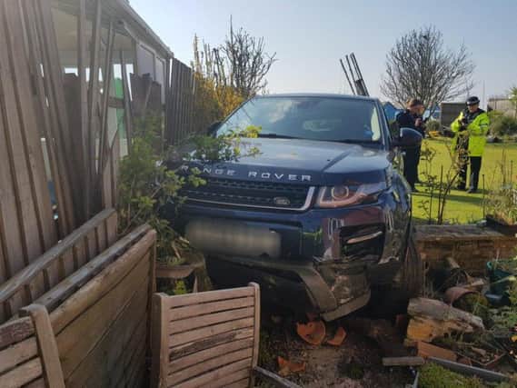 A car collided with a fence in Bognor Regis. Picture: Sussex Roads Police