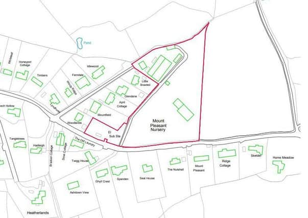 Location plan for six homes near East Grinstead