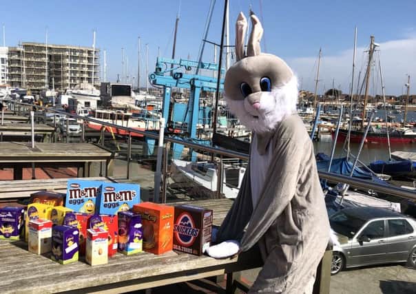 The Easter bunny had lots of chocolate treats to give away to children