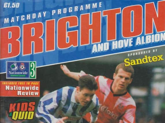 The front cover of the programme when Brighton met Cardiff in 1997.