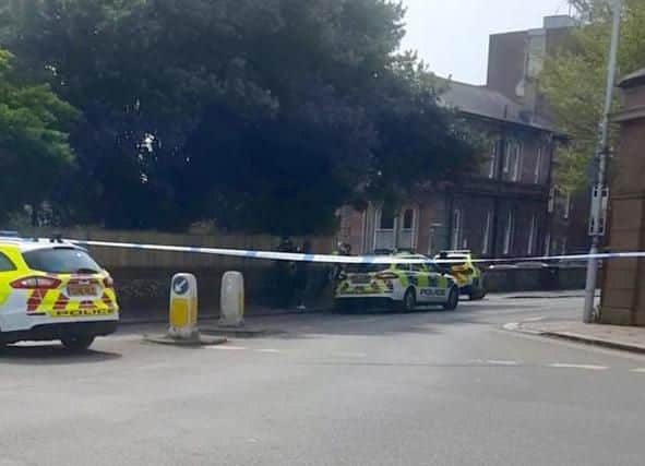 Part of the road was cordoned off. Picture: Ally Hardie
