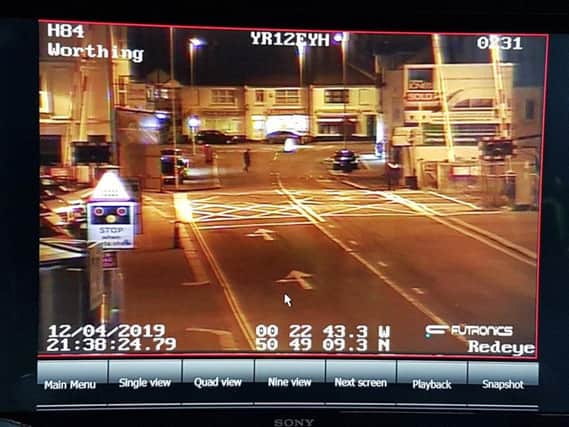 CCTV of the time police were at Worthing level crossing in South Farm Road. Pictures: Sussex Police
