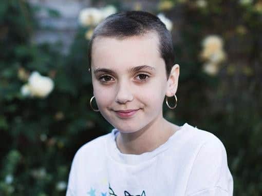Delilah McNulty after the head shave challenge