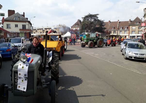 Some of the tractors that travelled the 50 miles south to Gournay-
en-Bray