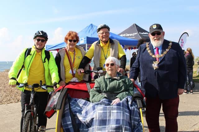 A team from Sight Support Worthing with Worthing mayor Paul Baker