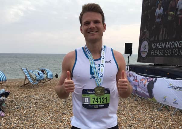 Adam Hinds completed Brighton Marathon despite being a 'terrible runner'