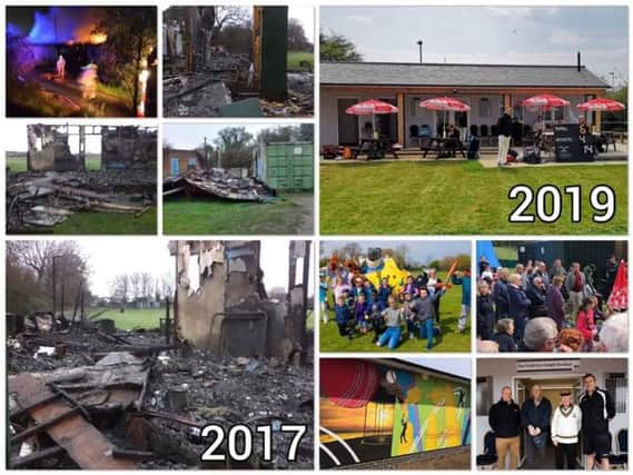 A picture montage showing the devastation of 2017 and the delight of 2019