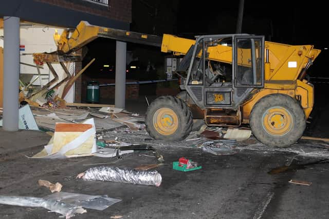 A forklift was used to ram into the Coop store in Rudgwick in September