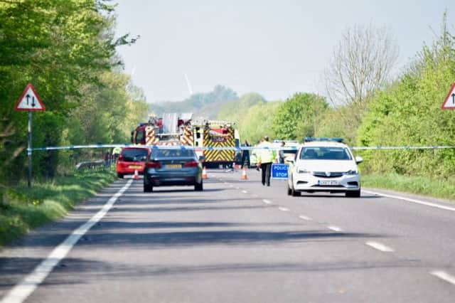 Emergency services on scene on the A27 Pevensey Bypass, photo by Dan Jessup