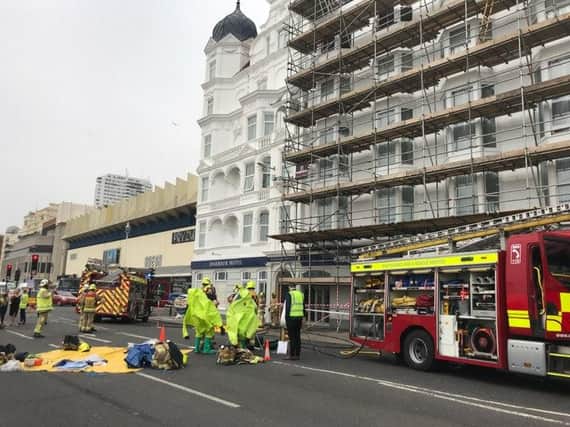 The fire service at the hotel on Brighton seafront