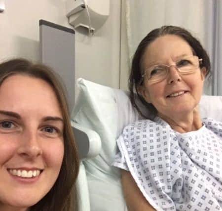 Jenny with her mum in hospital