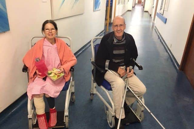 Sonya and Stan Ainsworth in hospital