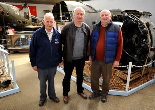 Wings Museum in Balcombe. Brian Hunt (Curator), Kevin Hunt (Curator), Mike Simms (Guide) . Pic Steve Robards SR1909540 SUS-191004-182633001