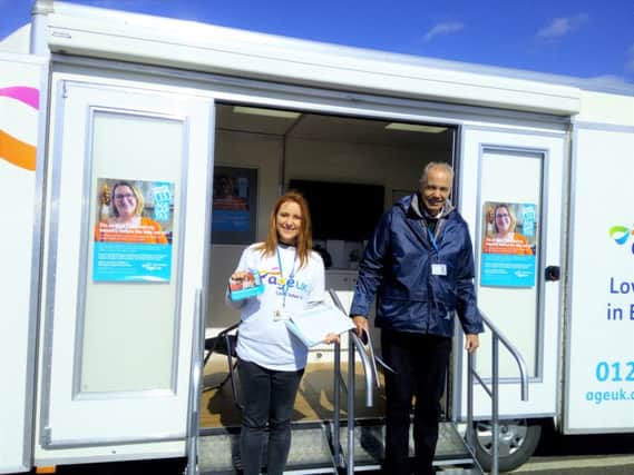 Age UK East Sussex's mobile information and advice resource centre vehicle. SUS-190424-151324001
