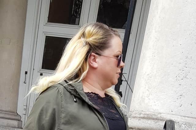 Louise McLellan - pictured outside court - was found napping in her car with 18,000 in it