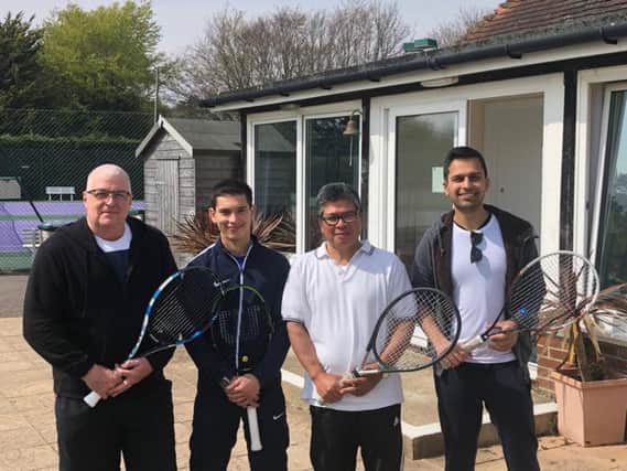 Crawley Tennis Club's team: Leon Martin, Pete Howe, Rene Ventura and Ravi Vaitha.