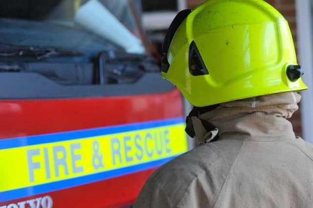 Firefighters were called to the scene yesterday afternoon