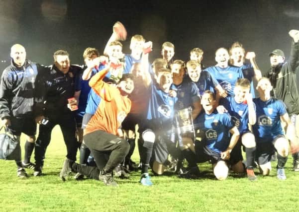 Sedlescombe Rangers celebrate after winning the Hastings & District FA Intermediate Cup