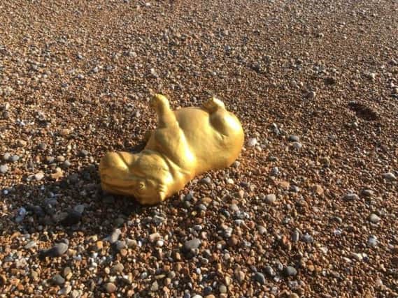 The gold-coloured hippo statue has since been recovered. Picture: Brett McLean