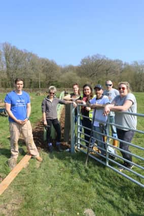Volunteers from Southern Water helped to plant trees as part of the Wey and Arun Canal project