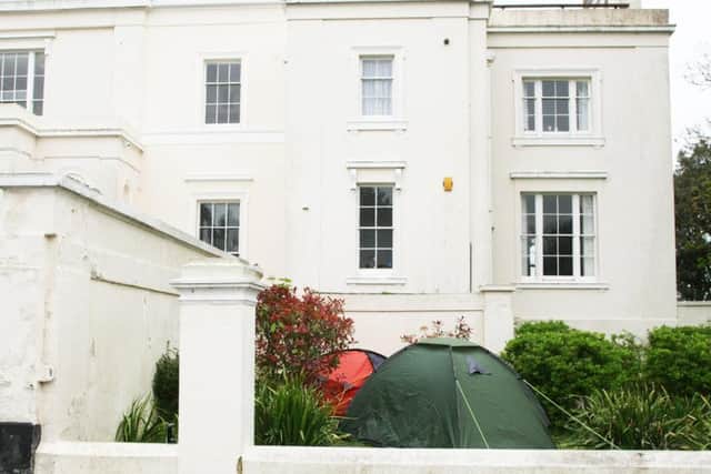 The tents outside Beach House have been there for weeks now. Picture: Derek Martin