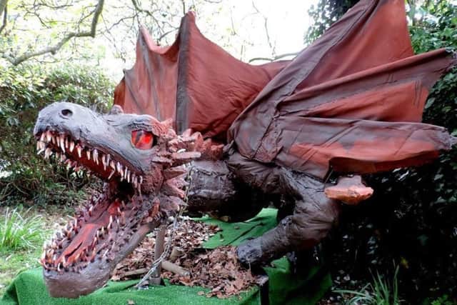 The dragon was made from recycled materials around Colin's Slaugham garden