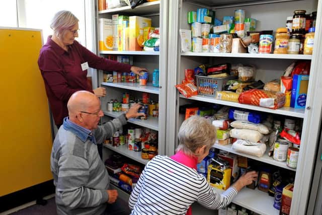 Horsham Matters foodbank - St Andrew's Church in Roffey, volunteers at work. Pic Steve Robards SR1911247 SUS-190430-145824001