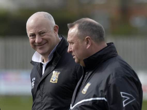 Three Bridges manager Paul Faili with assistant manager Keith George.
Picture by Jon Rigby