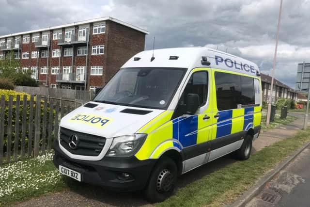 Police are at the scene of the incident in Stoney Lane, Shoreham