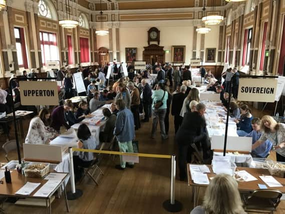 Eastbourne election count 2019.
Photo by Jon Rigby SUS-190305-122127001