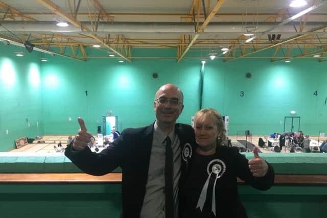 Tim and Donna after their win