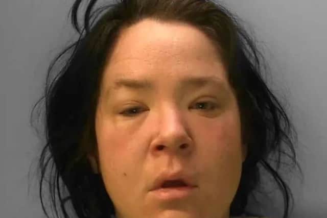Clare Tasker, 38, has been jailed after pleading guilty to attempting to rob an elderly woman in Brighton. Picture: Sussex Police