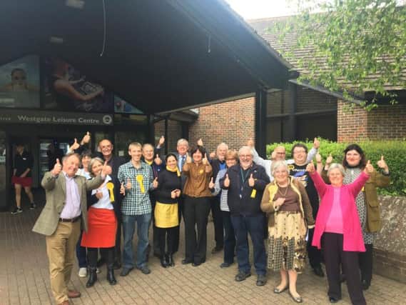 Cheers of 'no overall control' came from the Lib Dems after their success on Friday.