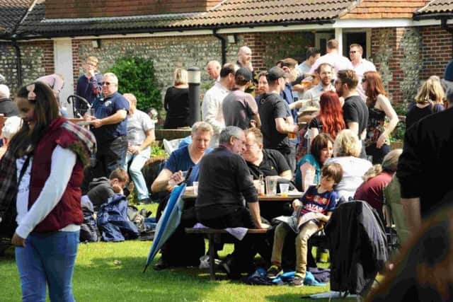 The scene in the garden at Southwick Community Centre during last year's annual beer and music festival