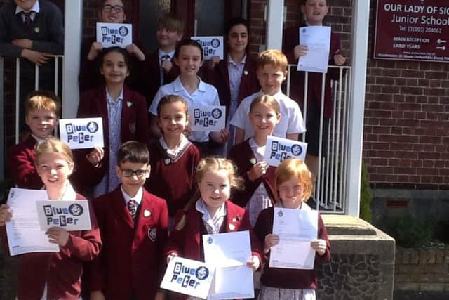 Pupils from Our Lady of Sion Junior School were thrilled to receive Blue Peter badges for their efforts