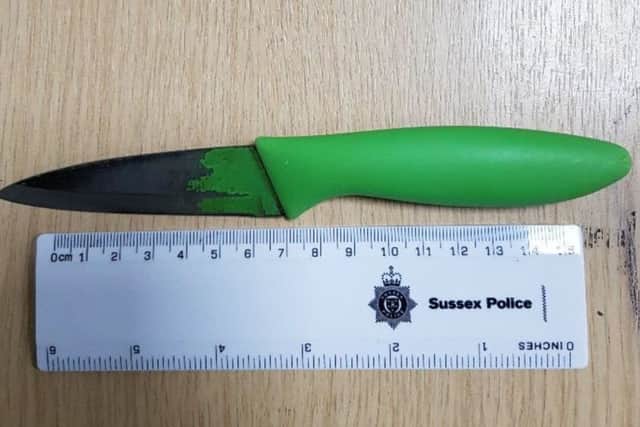 One of the knives uncovered by PD Lewis