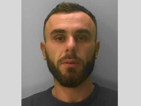 Erion Kabashi claimed his name was actually David Restino with the help of a fake Italian identity card. Picture: Sussex Police