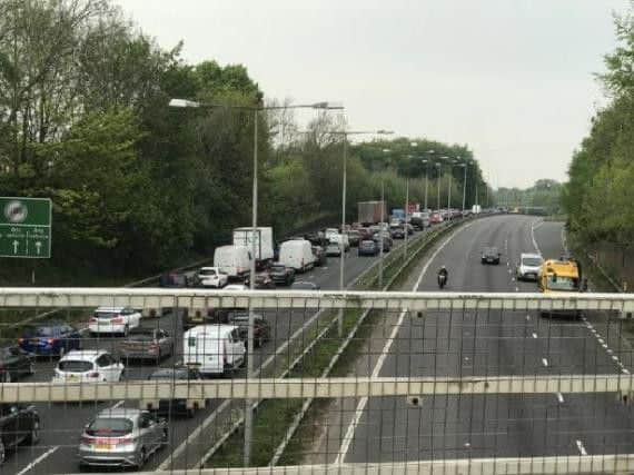Traffic at the scene of last week's M23 collision
