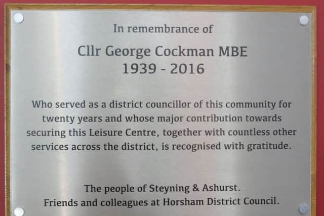 The plaque in remembrance of George Cockman
