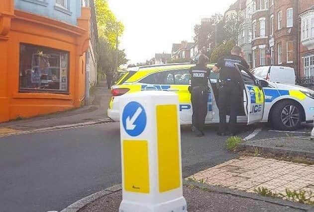 Police searched a property in Tower Road, St Leonards