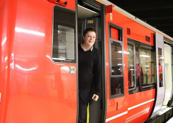 Gatwick Express driver Levi Harley arrives with a smile at London Victoria