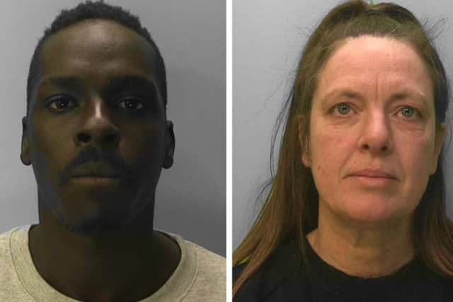 Aldo Oringa (left) and Donna Faulkner were jailed for their part in the cocaine supply. Pictures: Sussex Police