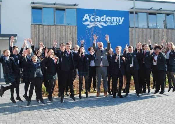 Students and staff at The Academy Selsey celebrate the 'fantastic' news