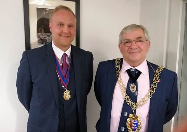 Hastings deputy mayor James Bacon and mayor Nigel Sinden