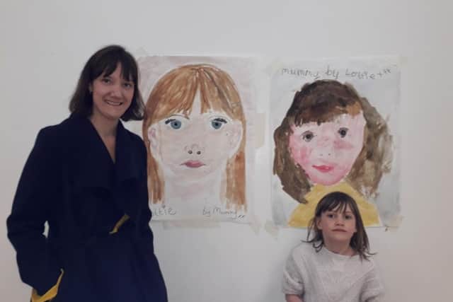 Amy and Lottie Maynard with their work