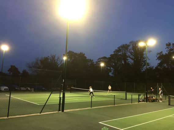 The lights on and somoene's at home at Midhurst Tennis Club