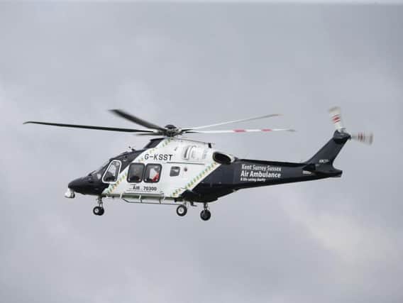 The man was flown to hospital with serious head injuries